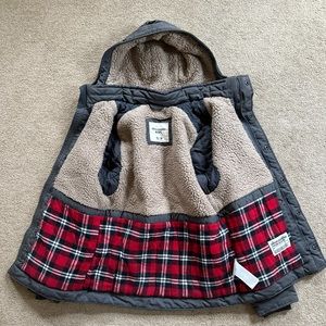 Abercrombie Boys Utility Parka Coat Size 13/14 Gray